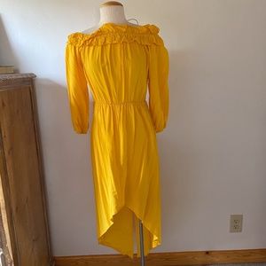 Yellow Rayon High Low Dress